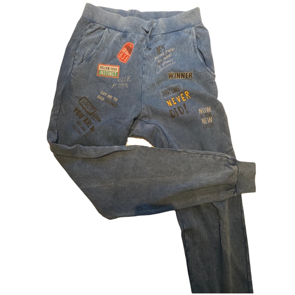 Zara boys cotton French terry joggers